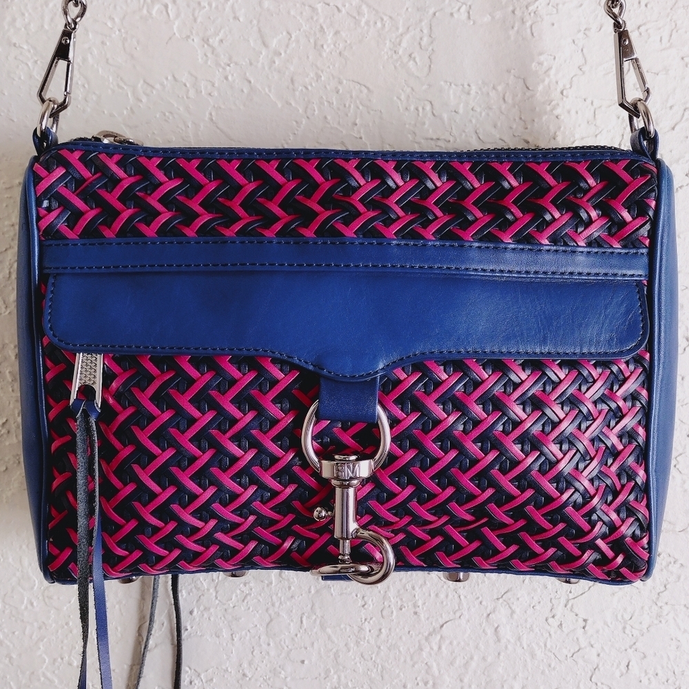 Rebecca Minkoff Mac Woven H045E650 Poppy Pink Crossbody bag RARE